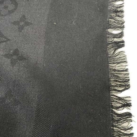 Auth LOUIS VUITTON Shawl Monogram M71329 Noir - Unconfirmed Scarf - Picture 9 of 11